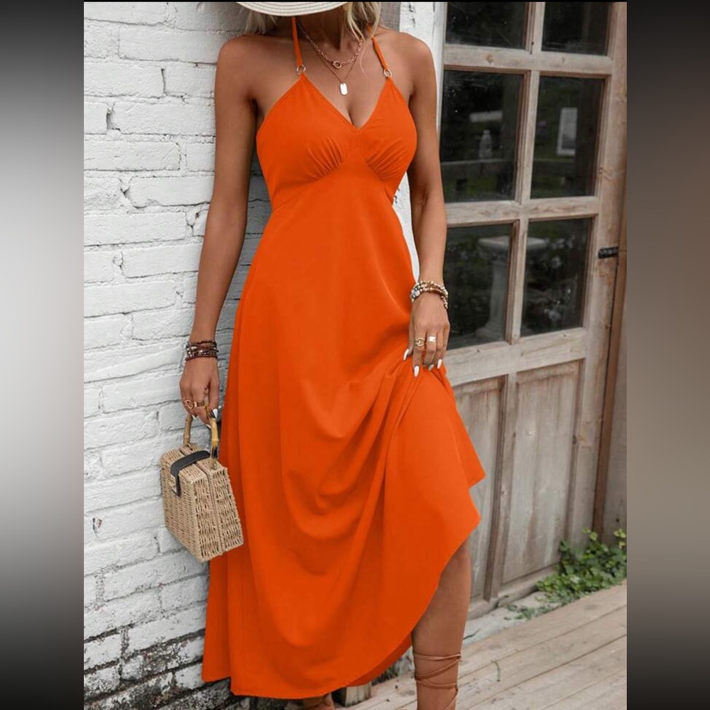 Boho tie back halter maxi dress - Picture 4 of 15
